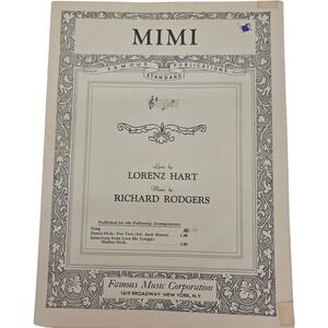 Vintage Mimi Sheet Music 1932 Richard Rodgers Lorenz Hart Love Me Tonight